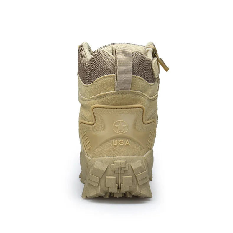 Men's US Army Delta Tactical Boots in black or sand with rubber sole for outdoor use.