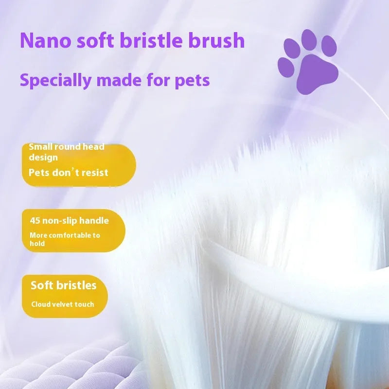 White and blue pet toothbrush pen for dog and cat dental care