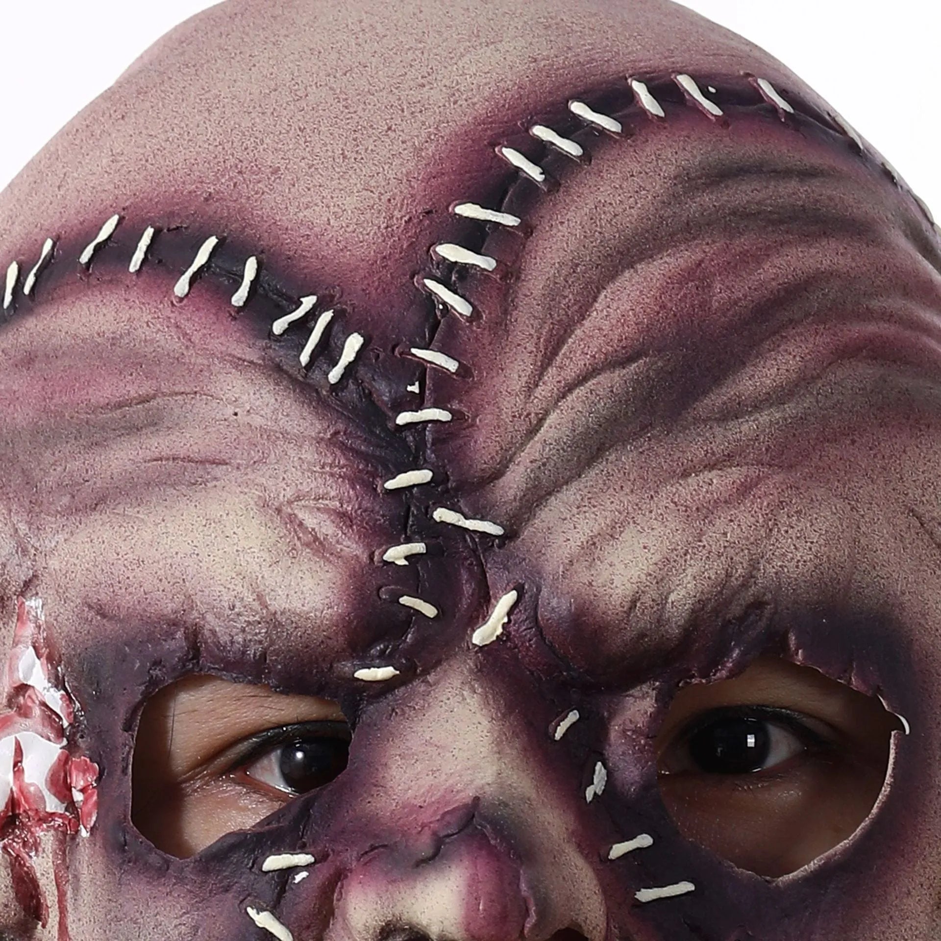 Three-sided grimace horror mask in natural latex for Halloween cosplay
