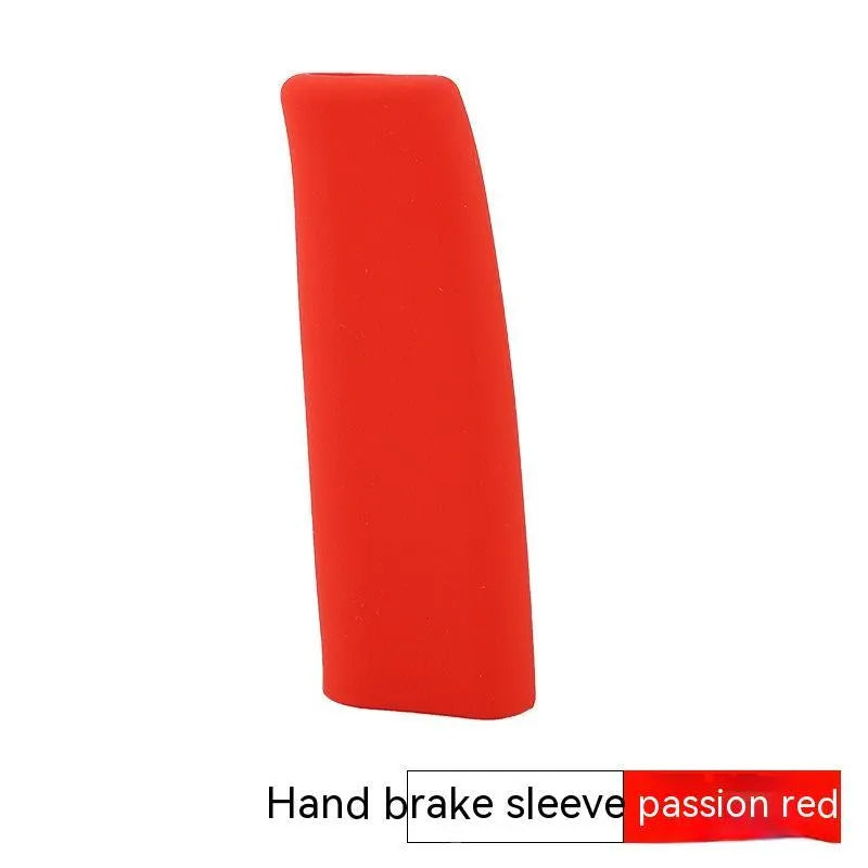 Silicone handbrake sleeve for manual cars in black, grey, beige, red, and blue colours