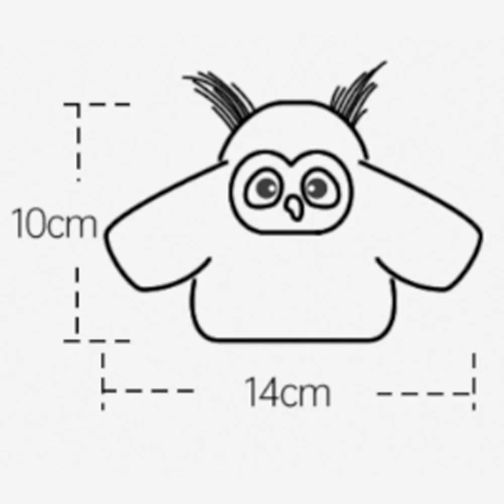 Grey automatic chirping owl cat toy with flapping wings for indoor cats