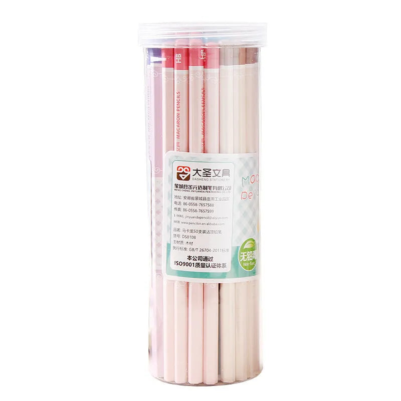 Basswood hexagonal HB pencil bulk pack showing 50 barrels.