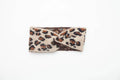 Women's acrylic leopard print bow hair band, 22x10cm, on a plain background