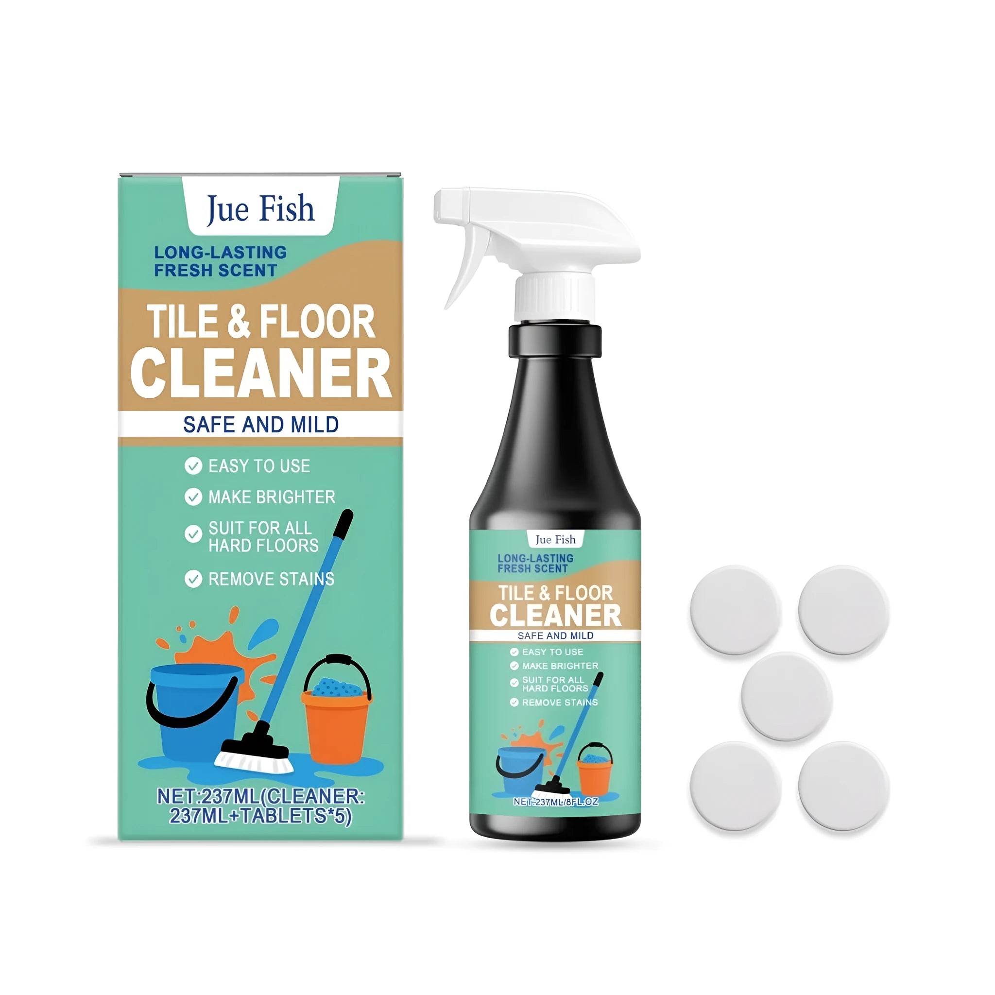 237ml floor cleaner spray bottle with lemon scent for hard floor cleaning