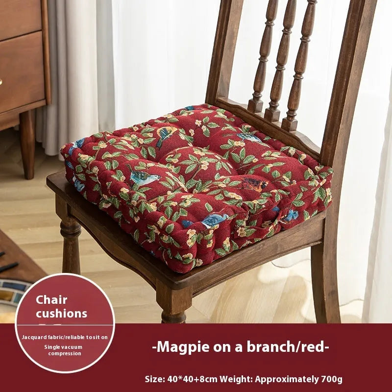 American floral pattern dining chair cushion 40x40x8cm thick with PP cotton filling