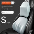 Car headrest pillow and lumbar support pillow set in memory foam with cotton cover.