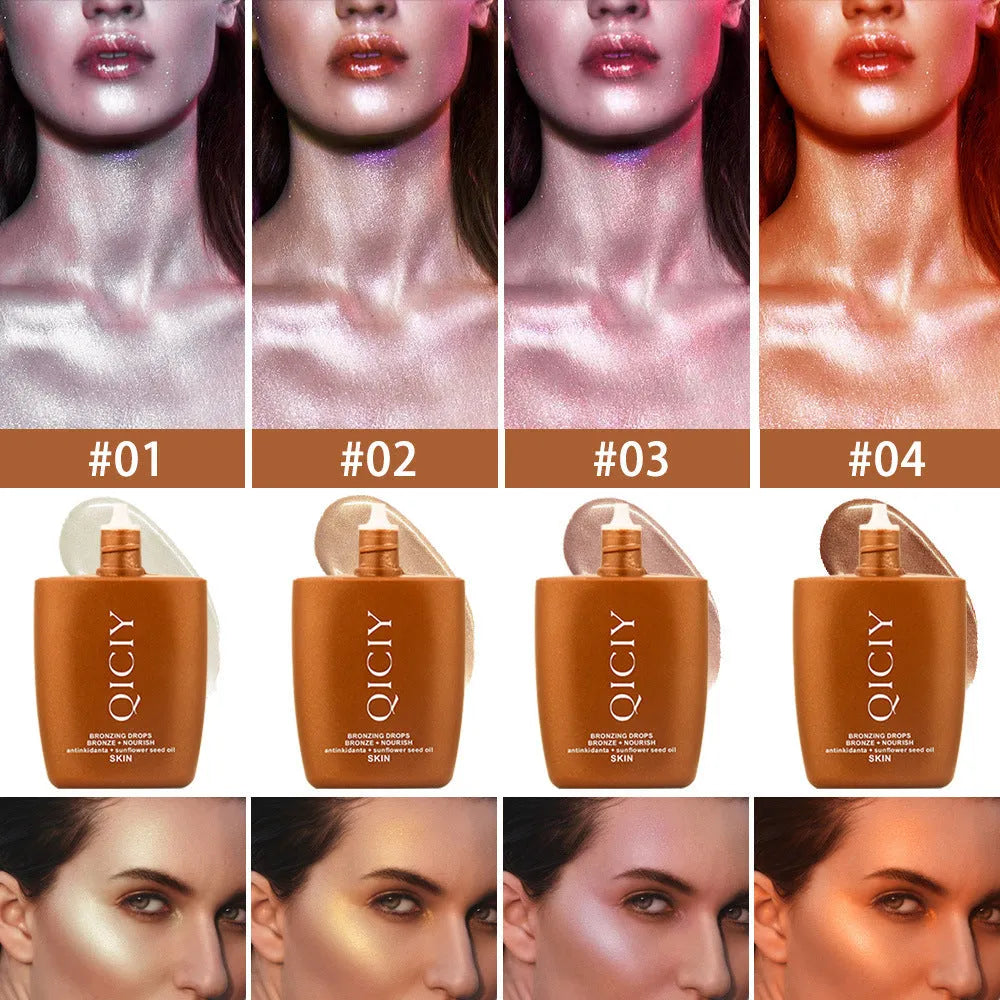 30ML face and body highlight contour liquid cream in four colour options for natural brightening