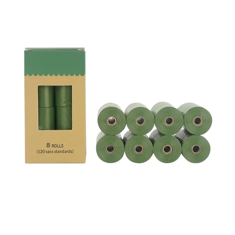 EPI degradable pet waste bags in green colour with dispensing unit