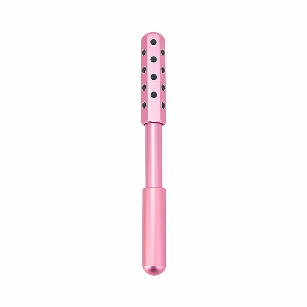Germanium particles roller beauty massage instrument in purple colour on a white background.