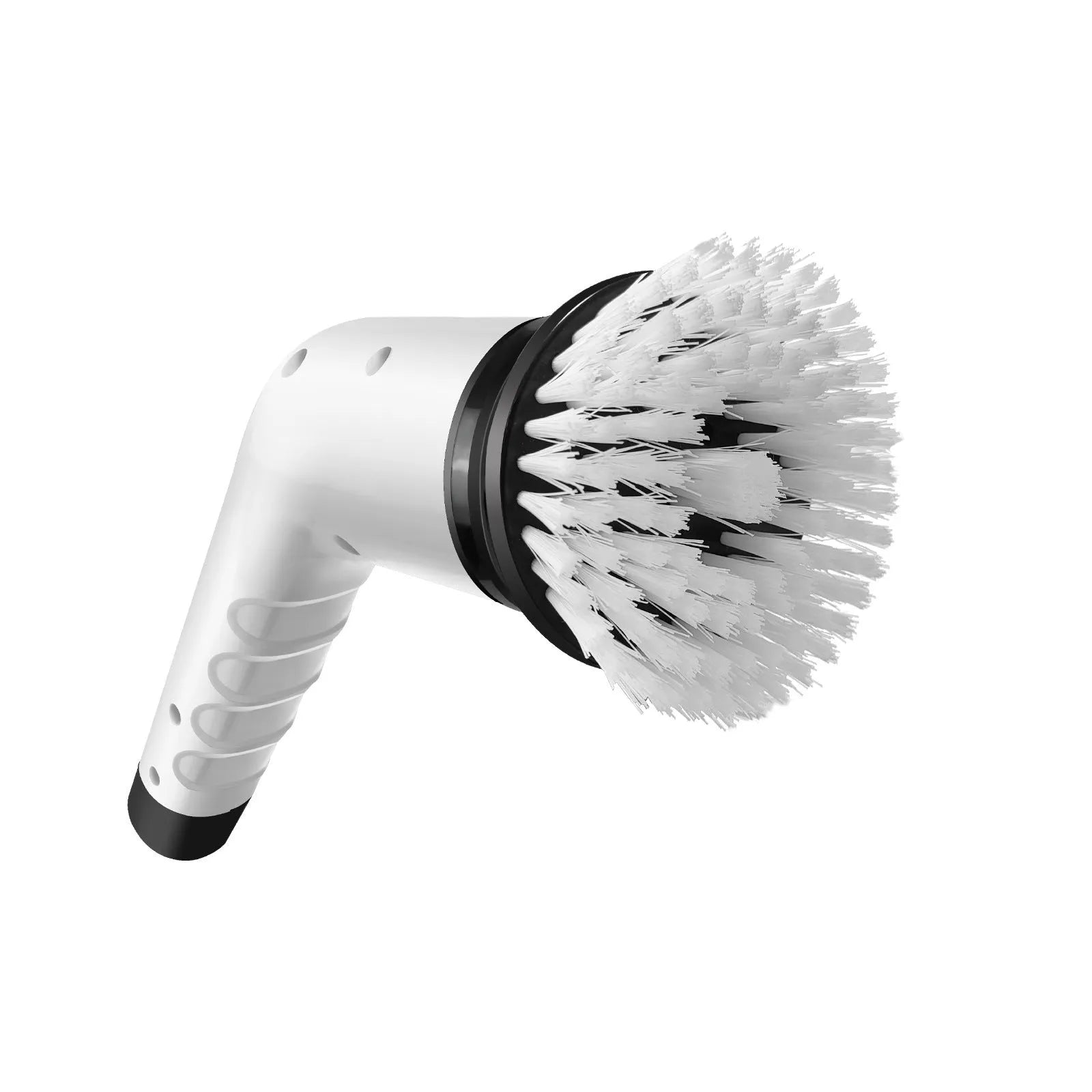 White lithium rechargeable handheld cleaning ball with rotating brush on a hard floor.