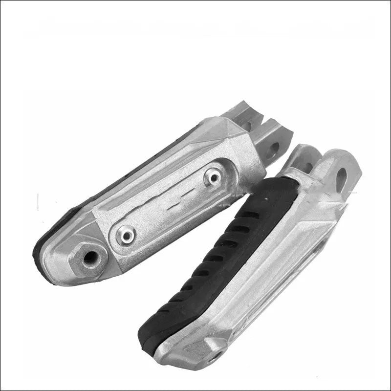 Black aluminium alloy motorcycle footrest pedal set for Suzuki models on a white background.