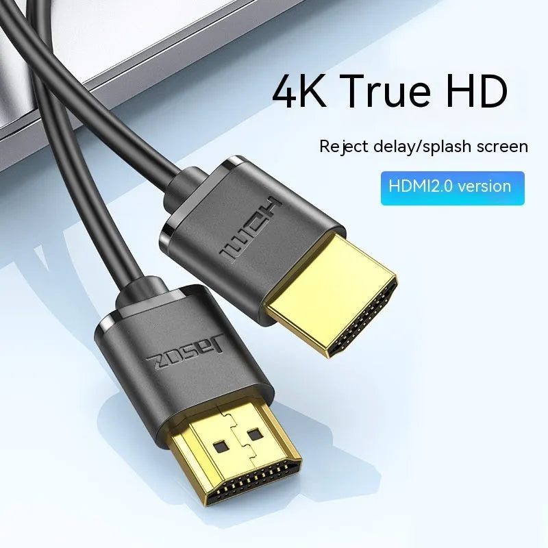 HDMI cable with gold-plated connectors and hairline rule finish in various length options