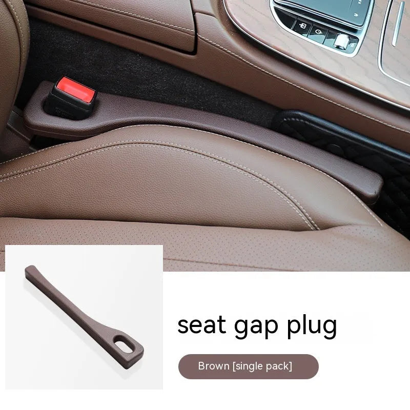 Flexible polyurethane car seat gap filler strip in available colours.