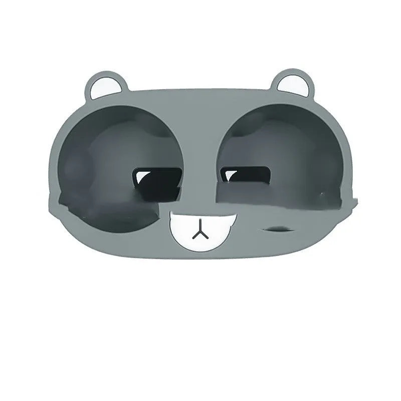 Flexible silicone car cup holder stabiliser insert in grey, tan, or pink colour.