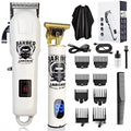 USB rechargeable cordless hair clipper with stainless steel cutter head in 4-in-1 kit