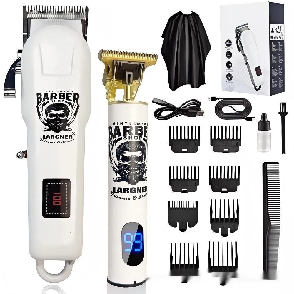 USB rechargeable cordless hair clipper with stainless steel cutter head in 4-in-1 kit