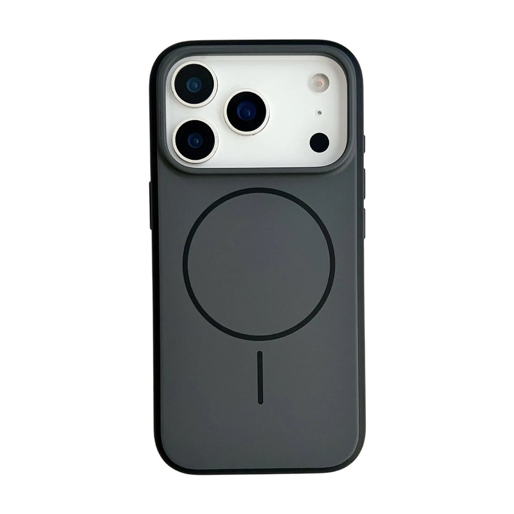 Blue frosted magnetic protective case for iPhone 17 series mobile phone.