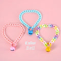 Adjustable plastic pet collar necklace in macaron candy colours with chain design