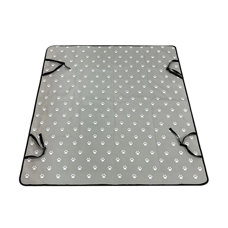Car rear seat protector mat for dogs in cloth material with water resistant properties