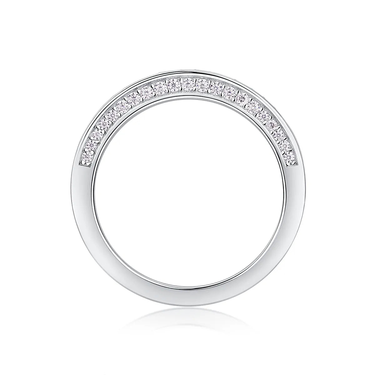 The Plucked Star moissanite wedding ring set in S925 silver with platinum plating, available in multiple colours