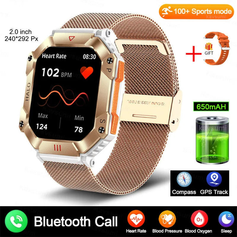 Android GPS fitness smart watch with multiple strap colour options on display