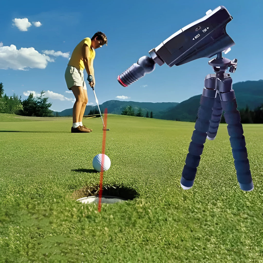 Golf putter laser aiming instrument with four style configuration options for putting practice
