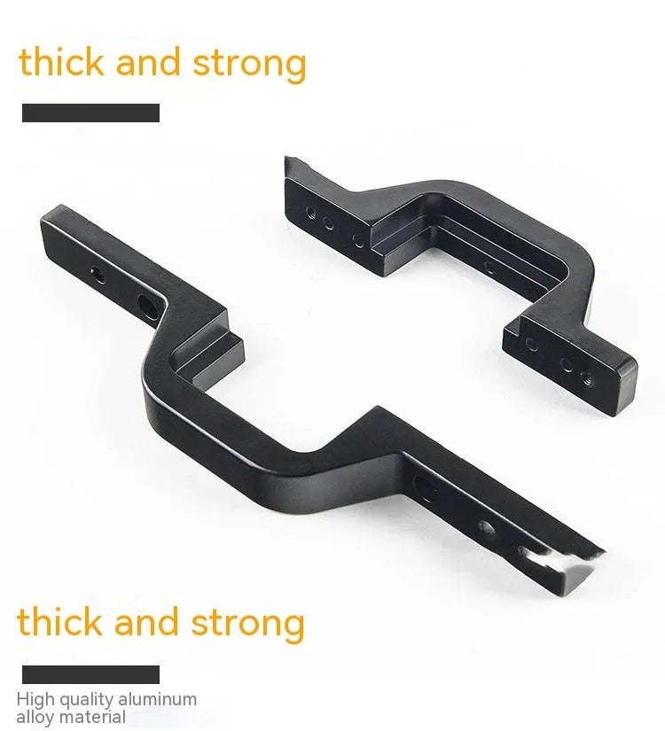 Black aluminium alloy LED reverse light mounting bracket for a Jeep Wrangler off-road vehicle.