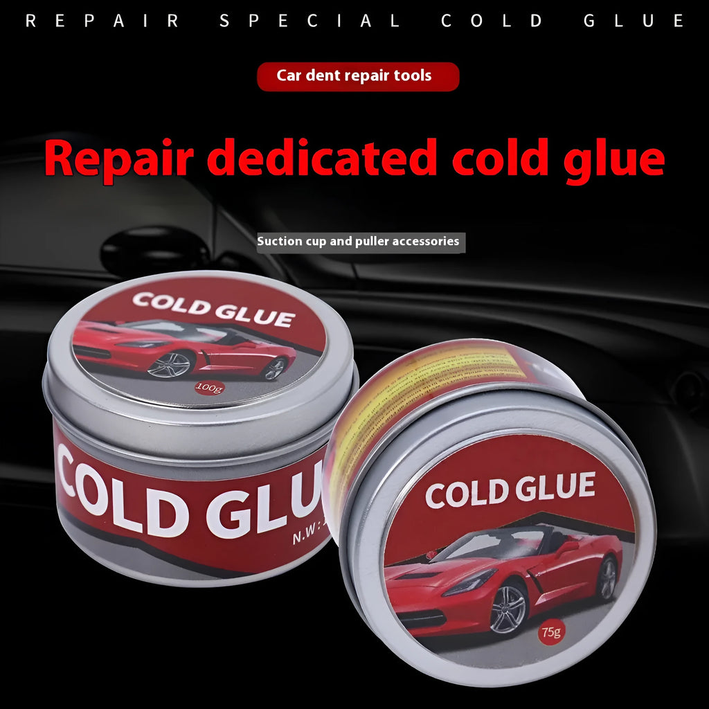 Automotive repair cold glue container for car depression and scratch repair applications