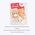 Animal shaped sticky note set showing decorative covers with bunny, kitten, and sea otter designs