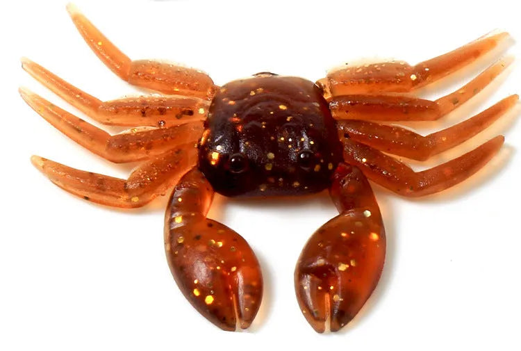 PVC software crab bait fishing lure measuring 8cm in red crab and brown crab specifications