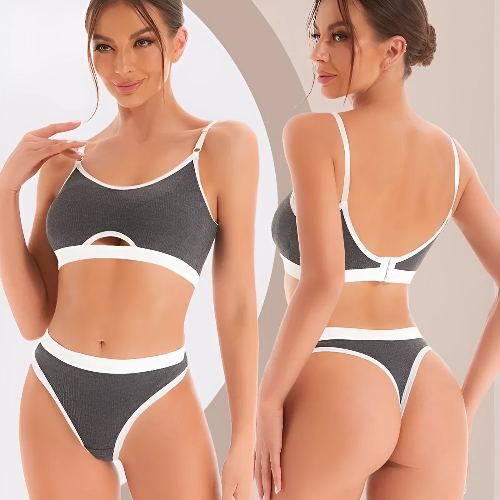 Sports bra and underwear set with underwired tube top in multiple colour options