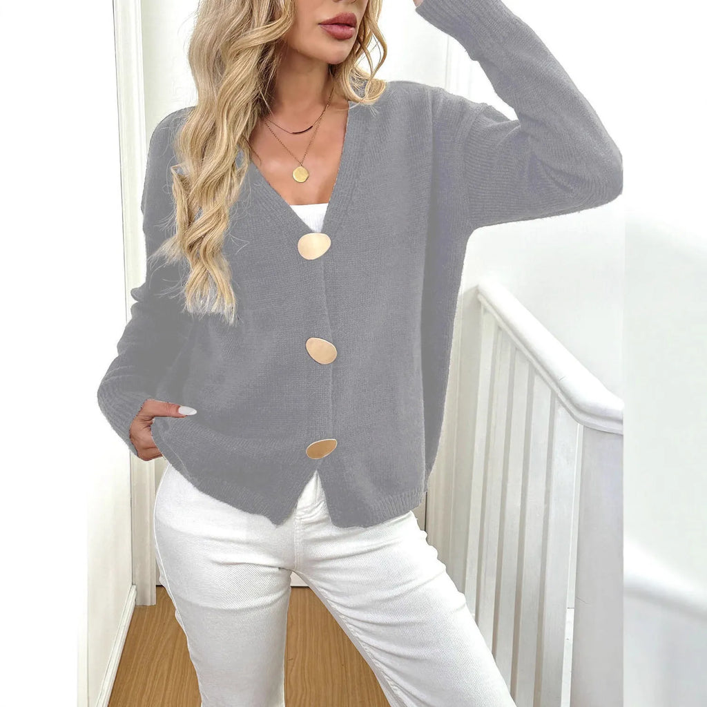 Women's deer plush long sleeve sweater coat in irregular street hipster style with princess sleeves