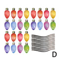 Christmas magnetic reflective light bulb set with 24 bulbs and 12 wires for festive decoration