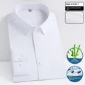 Men's short sleeve waterproof business shirt in bamboo fibre with square collar