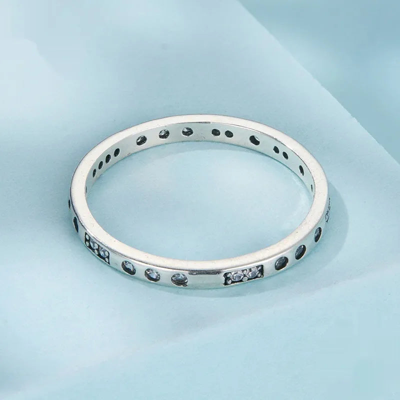 Oxidised black alloy fashion ring with Moss Password I Love You design, shown in sizes 6, 7, 8.