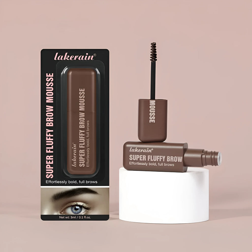 Eyebrow cream tube showing brown colour variant for three-dimensional shaping