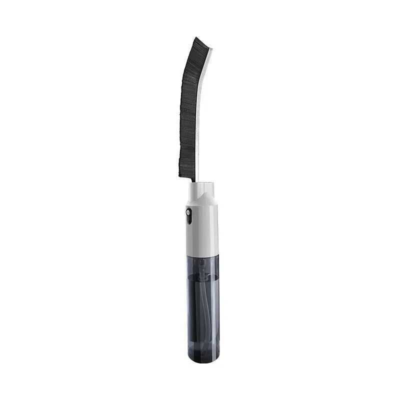 Plastic gap brush cleaning ball with white body and black bristle for bathroom grooves