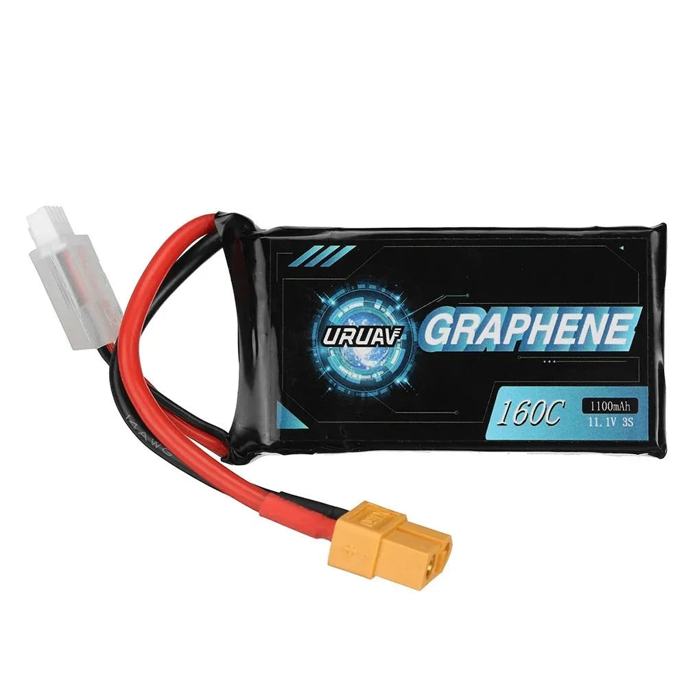 7.4V 1200mAh lithium battery for RC models measuring 15x36x70mm
