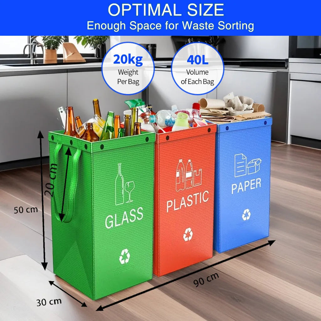 40-litre blue household plastic bin with waterproof construction for indoor waste classification