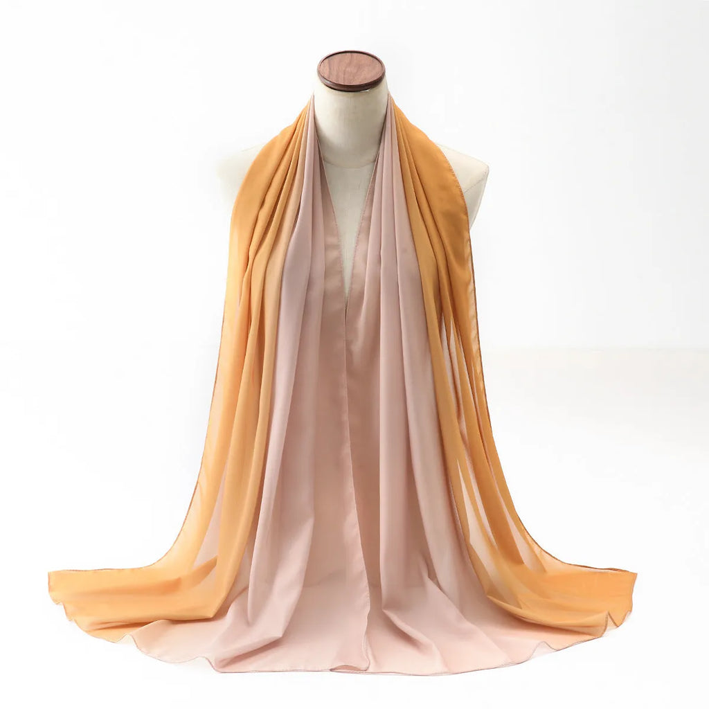 Lightweight chiffon ethnic printed summer scarf for women measuring 175cm long