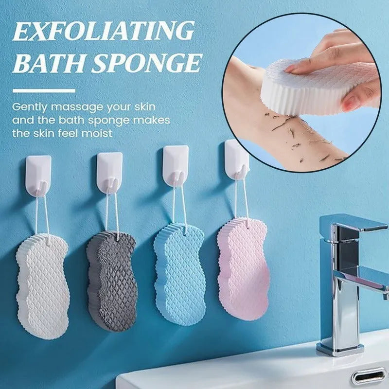 3D fish scale pattern bath sponge ball in super-soft sponge material for gentle body exfoliation