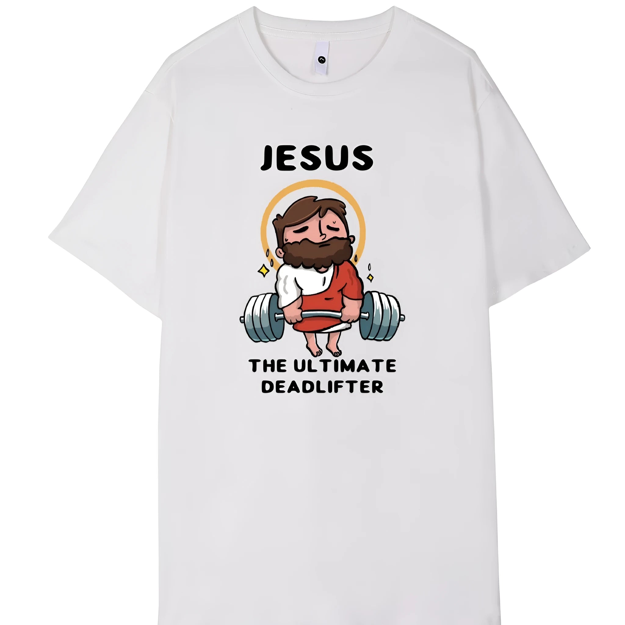 Men's plain short sleeve cotton t-shirt on a hanger, shown in apricot, black, blue, khaki, green, red, and white.