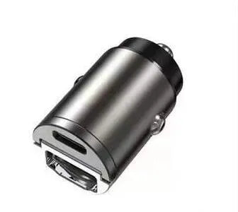 Mini black car cigarette lighter charger with PD QC 30W fast charging