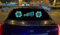 90 by 25 cm car voice control music rhythm lamp with electroluminescent panel lit up on a dashboard.