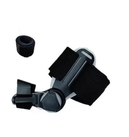 Adjustable hallux valgus splint with ABS frame and black buttons for big toe alignment