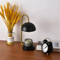 Solid wood aromatherapy wax melting lamp with dimming knob on bedside table