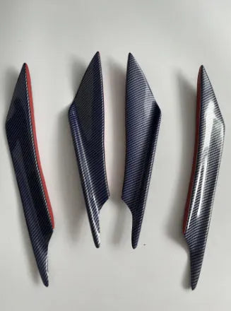 Carbon fibre pattern bumper blade spoiler for car front bumper mounting