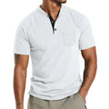 Plus size men's short sleeve button pocket shirt in polyester fabric available in multiple colours