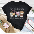 Black loose fit cotton T-shirt with short sleeves and round neck