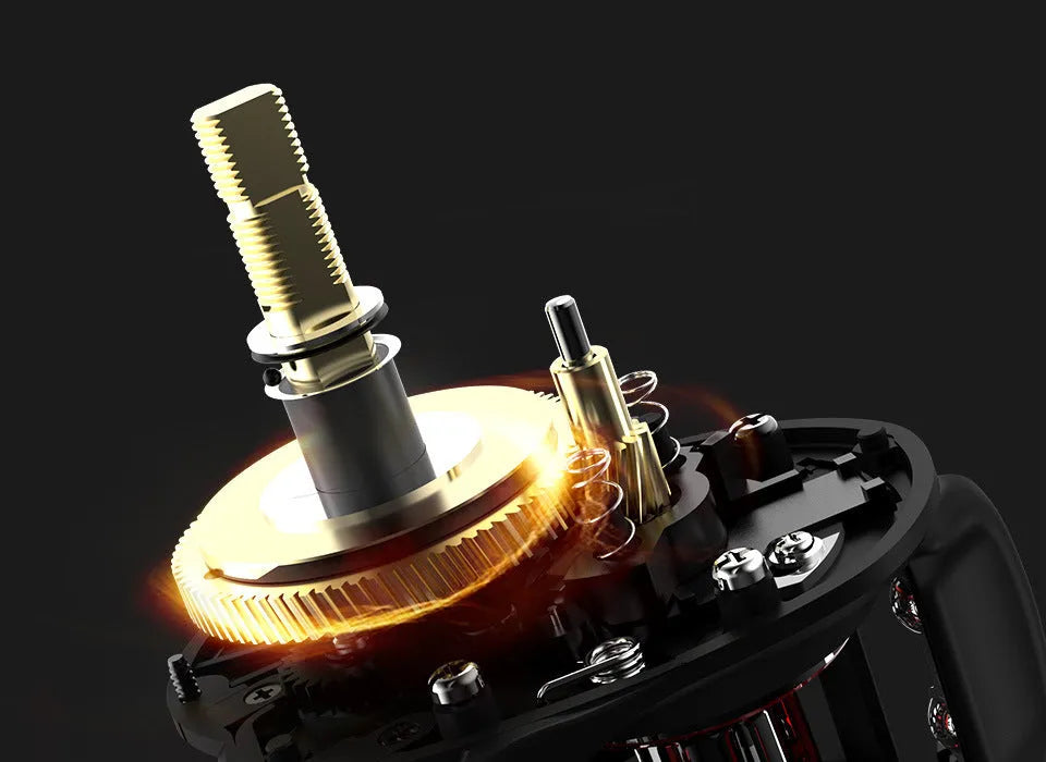 Drip wheel lure fishing rod rocking wheel line reel showing left and right hand wheel options.